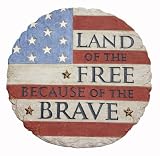 Russ Berrie SG-1686 Land of the Free, Because of the Brave Patriotic Stepping Stone
