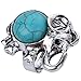 YAZILIND Vintage Lively Big Ring Round Rimous Elephant Shape