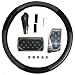Carbon Fiber Steering Wheel Cover Pedals Shift Knob - A