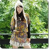 レース使いウエスト絞り・ペイズリー柄チュニック