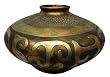 Chinese Ancient Bronze design carved embossed vase - porcelain, hand painted gold tones V233797 Chinese Ancient Bronze design carved embossed vase - porcelain, hand painted gold tones V233797