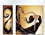 Modern Abstract Oil Painting on Canvas Stretched Framed with Wooden Frame - Passion - Romantic