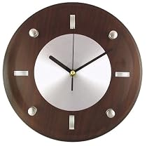 Timekeeper Products LLC 11-Inch Round Brown and Silver Wall Clock
