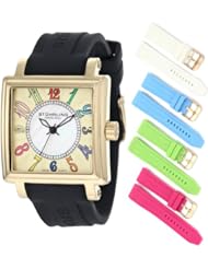 Stuhrling Original Womens 149L3.123631 Vogue Ozzie Dream Swiss Quartz Mother-Of-Pearl Black Strap Set Watch