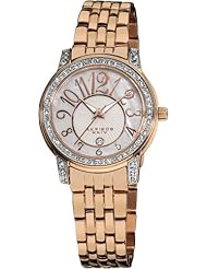 Akribos XXIV Womens AK586RG Lady Diamond Stainless Steel Sparkle Mother-Of-Pearl Quartz Watch