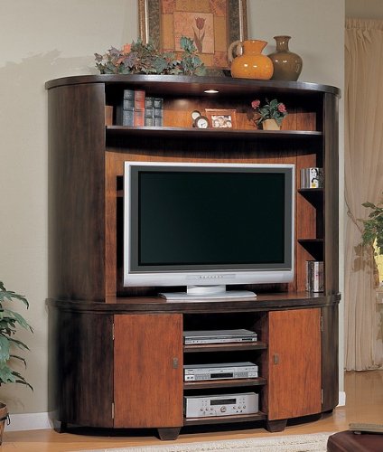 Retro Styled 2-tone Entertainment Center Holds Up To 42