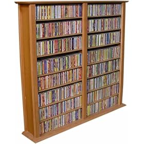 Regular Double Media Storage Tower, 50H x 52W x 9-1 2D (CHERRY)
