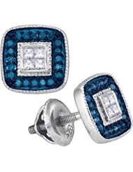 10KT White Gold 0.33 CTW-Diamond Micro-Pave Earring