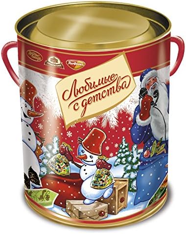 Favorite from Childhood Tin Tube Candy Assortment Christmas Gift, 17.63 oz/ 500 g