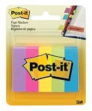 Post-it® Page Markers, 1/2-inch x 1-3/4 Inch, Ideal for Temporary Marking and Noting In Books, Assorted Ultra Colors, 500 per Pack