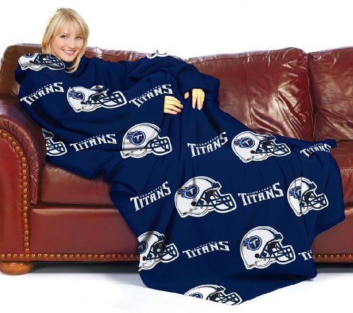 Tennessee Titans Adult Comfy Throw Blanket with Sleeves