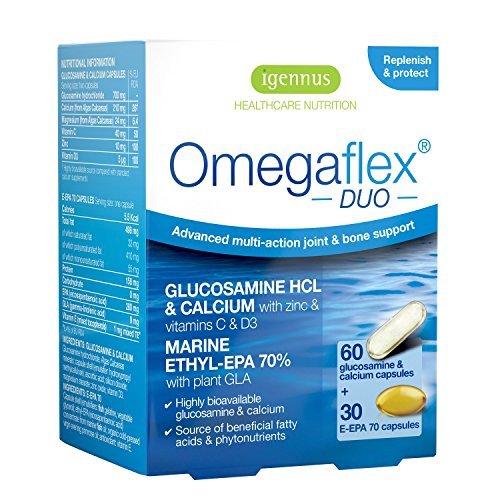 Igennus Healthcare Nutrition Omegaflex Duo Glucosamine/Calcium/Omega Fish Oil Softgels, Evening Primrose Oil, 60 Count by Igennus Healthcare Nutrition