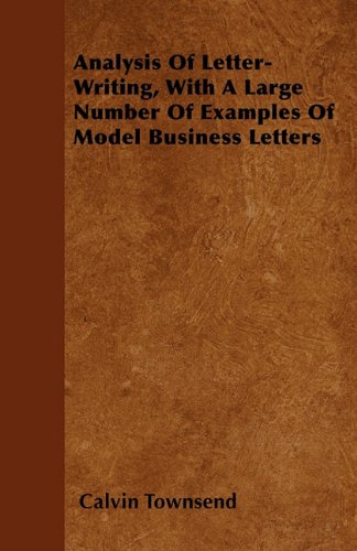 Analysis Of Letter-Writing, With A Large Number