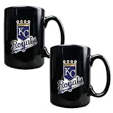 Kansas City Royals Primary Logo 2 Piece Black Ceramic Mug Set