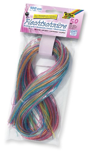 Bringmann Folia 732050 - Flechtschn&uuml;re 50er transparent mit Glitter