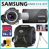 Samsung HMX-S16 High Definition WiFi Camcorder with 64GB SSD Memory and 3.5-inch Touch Screen LCD + 16GB Accessory Kit