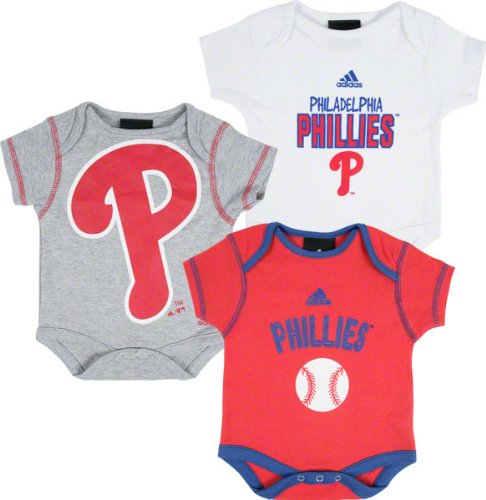 MLB Newborn Philadelphia Phillies 3 Piece Bodysuit Set (Multi, 6-9mos) at Amazon.com