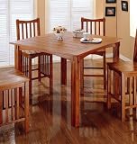 Mission Style Solid Oak Tall Counter Height Dining Table