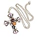 FOONEE Fashion vintage cross with rose and skull pendant With Chain