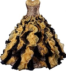  2015 Sleeveless Lace-Up Leopard Print Organza/Satin  Ball Gown Prom Dress/Quinceanera Dress 