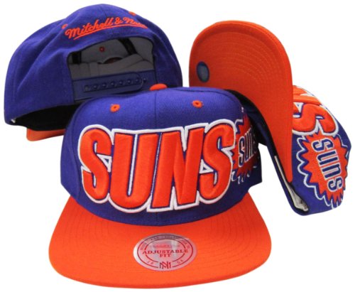 Phoenix Suns Wordmark Two Tone Plastic Snapback Adjustable Snap Back Hat / Cap