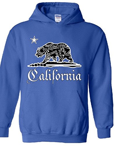 Raxo California Bear Bandana Pattern Hoodie Cali Republic West Coast CA Shirt