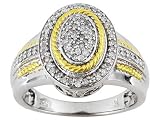 .25CTW DIAMOND PLATINUM OVER STERLING SILVER AND 18KT OVER STERLING SILVER RING