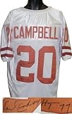 Earl Campbell Signed Uniform - Texas Longhorns White Custom HT 77 Heisman) - Autographed College Jerseys