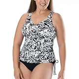 Merona Plus Tankini with Solid Shirring - Ebony
