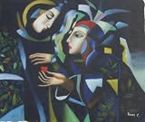 20X24 inch Pablo Picasso Art Oil Painting Repro Two Girls