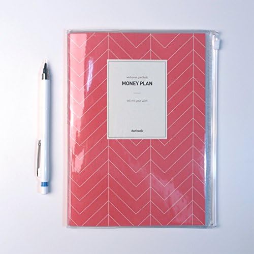 Money Plan Note with Pencil, Account Book, 8.3" x 6.3" (Hot pink)