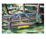 051607 Bull Gator Art Giclee Poster Print by Garland Oldham, 20x24
