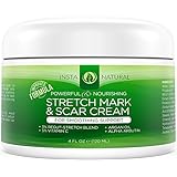 InstaNatural Stretch Mark & Scar Cream - Best Formula for Scar Removal & Prevention for Men & Women - Natural & Organic Moisturizing Body Cream Treatment - Great for Before & After Pregnancy - 4 OZ