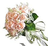 （ジェイビーエス）JBS ウェディングブーケ ブライダル フラワー 結婚式 花嫁 披露宴 バラ 花束 (コーラルピンク)