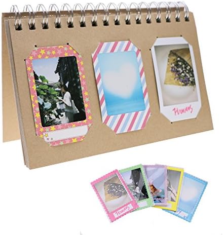 Fujifilm Instax Mini Photo Album - WISAGI 2 in 1 Vintage Photo Album with Photo Protective Bags for Instax Mini 8 70 25 50s 90 Film/Pringo 231 Film/Instax SP-1 Film/Polaroid PIC-300P Z2300 Film