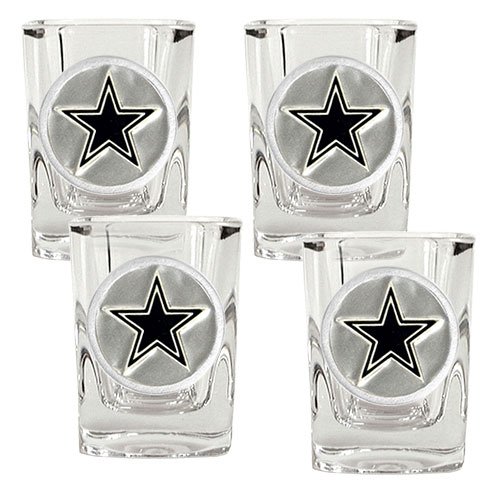 Dallas Cowboys NFL 4pc Square Shot Glass Set