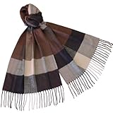 Classy Cashmere Feel Viscose Plaids Tassels Ends Long Scarf - Various Colors