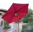 7ft wooden market umbrella with tilt mechanism - Red
