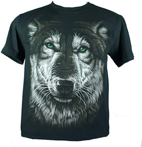 Plutoshirt| Wolf Face Native American Indian Large Size L New! T-Shirt Tee (A16)
