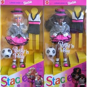 Barbie STACIE Party 'n Play Doll AA and White - 2 Dolls (1992) by Littlest Sister of Barbie, STACIE Party 'n Play Doll