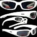 Sporting Goods : CHICAGO FOAM PADDED MOTORCYCLE SUNGLASSES UV400 GOGGLES BIKER EYEWEAR SMOKE LENSES WHITE FRAME