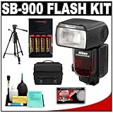 Nikon SB-900 Speedlight Flash + AA Batteries with Charger + Tripod + Nikon  ....