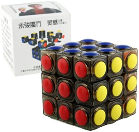Yongjun 3x3x3 Stickerless Magic Blocks Transparent Black High Speed Smooth Puzzle Cube