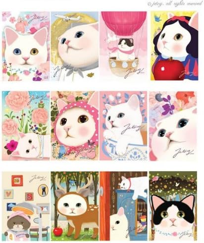 New Fashion South Korean Cartoon Jetoy Cat Christmas Greeting Postcards (40 PCS)