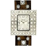 HENLEY DARK BROWN STUDDED STRAP WITH SQUARE SILVER DIAL