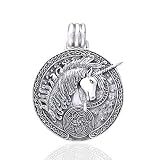 Courtney Davis Sterling Silver Purple Celtic Unicorn Medallion Pendant Necklace