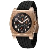 I By Invicta Men's 41698-004 18k Rose Gold-Plated Black Leather Watch