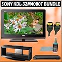 Sony Bravia M-Series KDL-32M4000/T 32-inch 720P LCD HDTV (Brown) + Sony DVD Player w/ TV Stand Accessory Kit