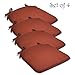 Comfort Classics Set of 4 16W x 17Dx 1.5H Spun Polyester Outdoor SEAT Cushion in Husk Texture Brick Inc.