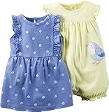 カーターズ Carter's ロンパース & ワンピース 2枚組 半袖 綿100% 2-Piece Dress & Romper Set 12M (72-78cm)